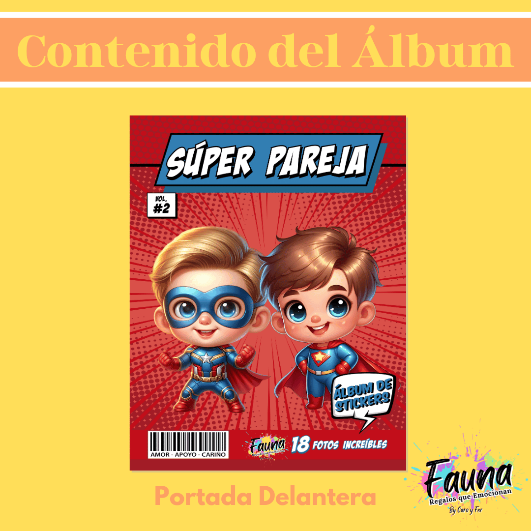 Álbum de Láminas Personalizado para Parejas Masculinas - Fauna Regalos que emocionan