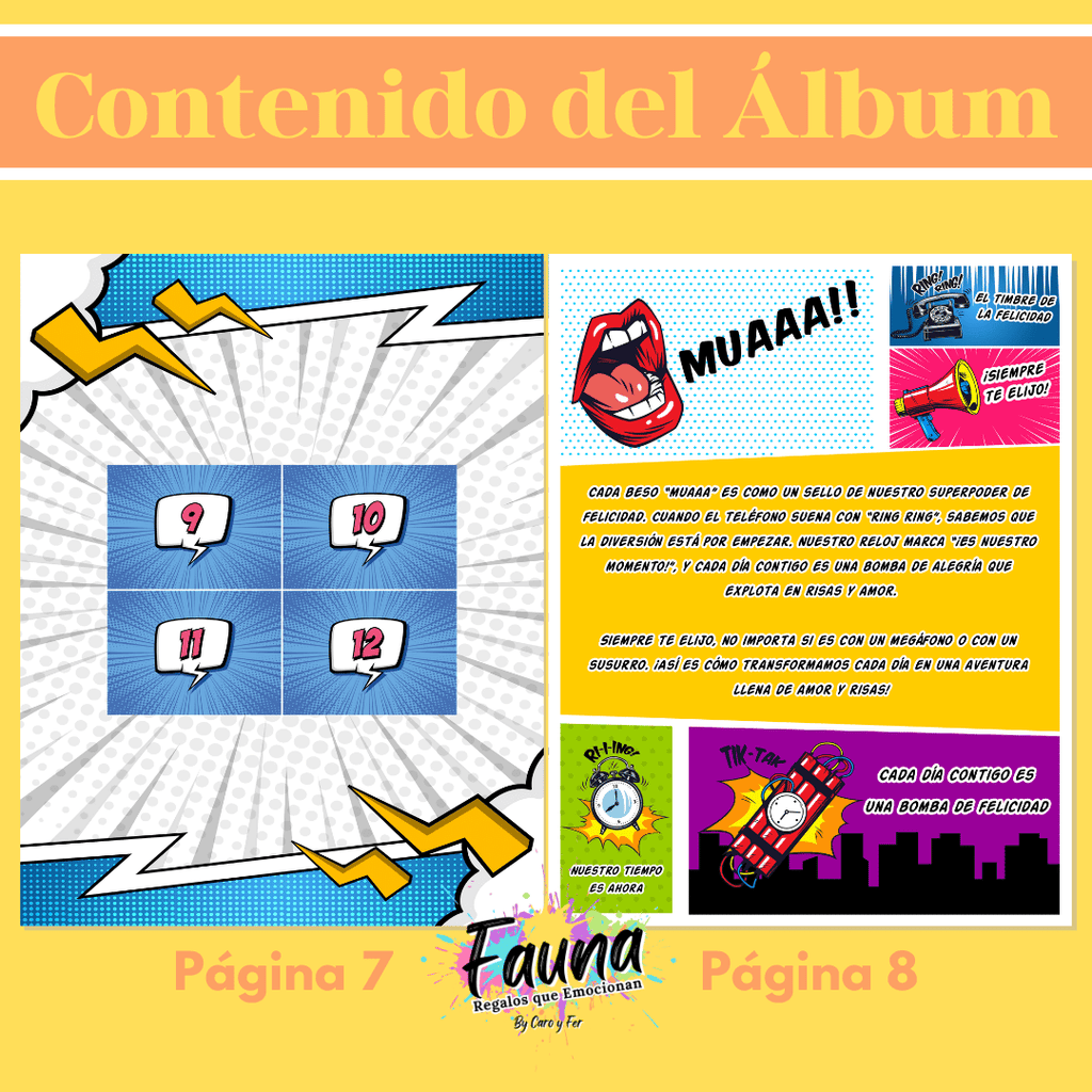 Álbum de Láminas Personalizado para Parejas Masculinas - Fauna Regalos que emocionan