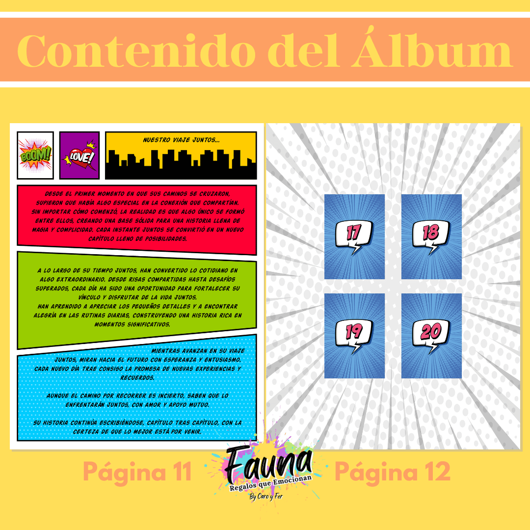 Álbum de Láminas Personalizado para Parejas Masculinas - Fauna Regalos que emocionan