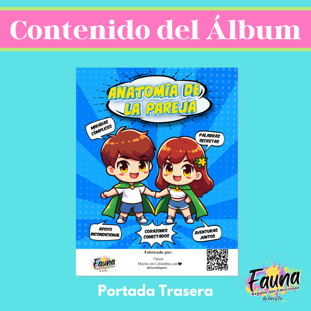 Álbum de Láminas de Súper Pareja Personalizado con 18 Fotos - Fauna Regalos que emocionan