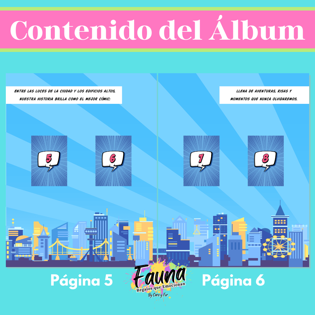 Álbum de Láminas de Súper Pareja Personalizado con 18 Fotos - Fauna Regalos que emocionan