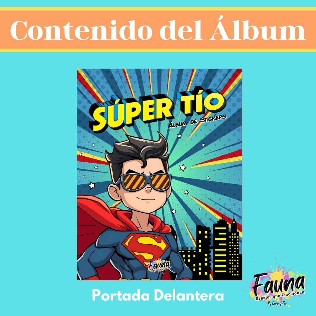 Álbum de Láminas de Súper Tío Personalizado con 18 Fotos - Fauna Regalos que emocionan