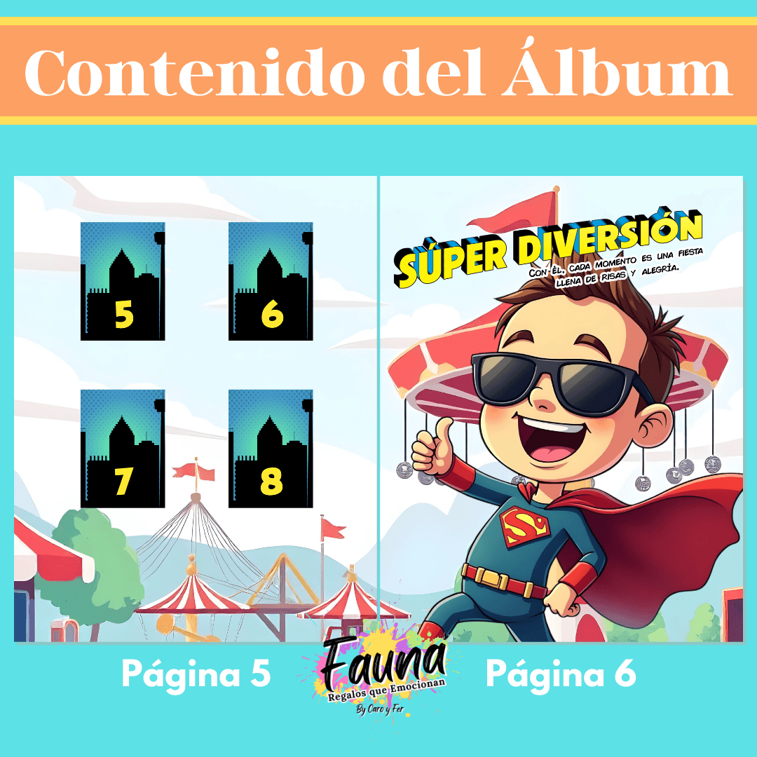Álbum de Láminas de Súper Tío Personalizado con 18 Fotos - Fauna Regalos que emocionan