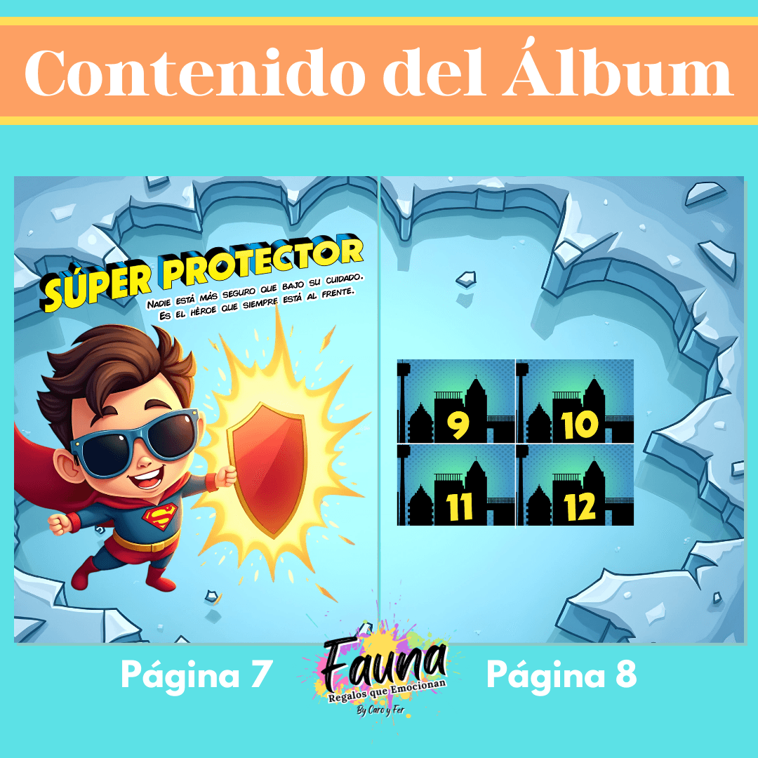 Álbum de Láminas de Súper Tío Personalizado con 18 Fotos - Fauna Regalos que emocionan