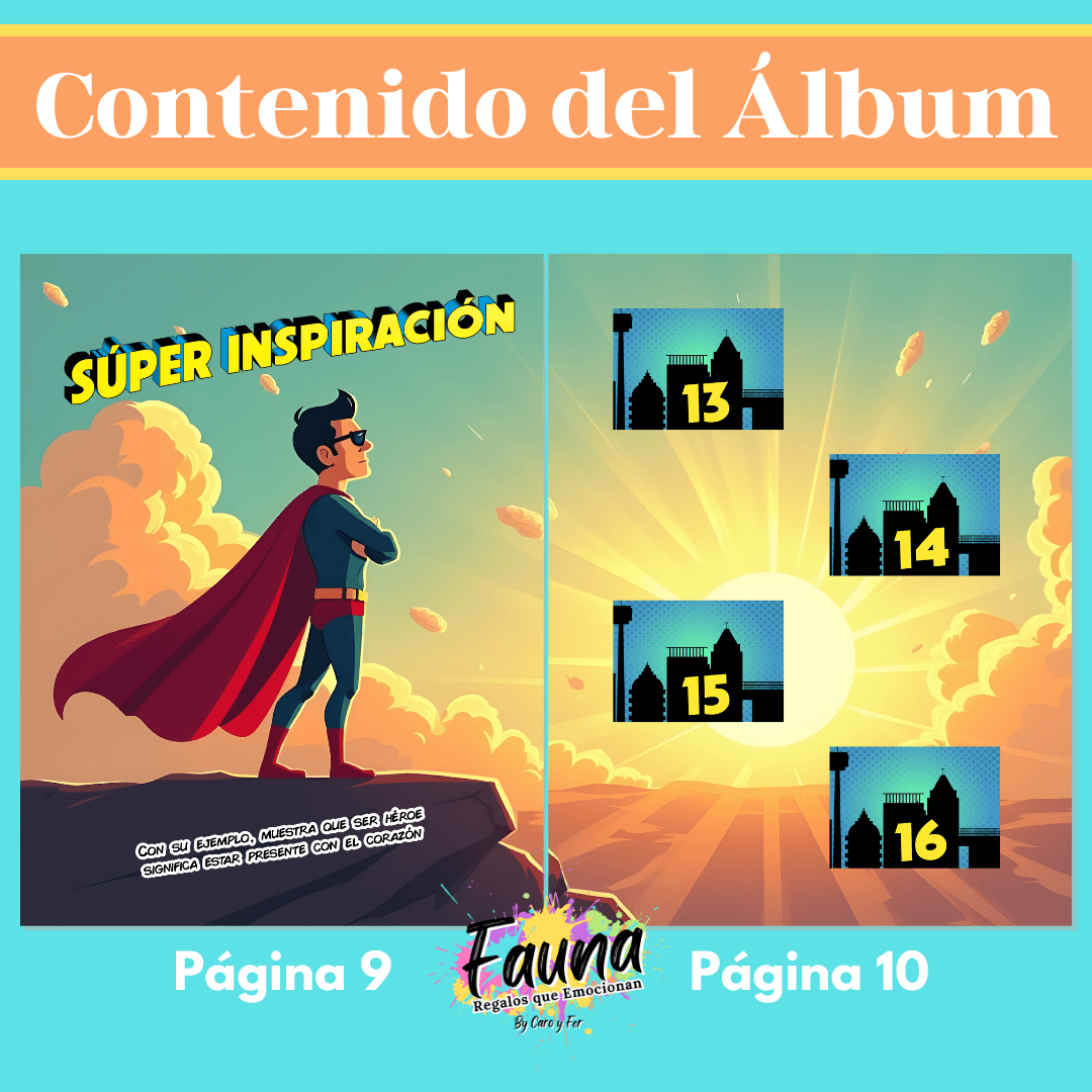 Álbum de Láminas de Súper Tío Personalizado con 18 Fotos - Fauna Regalos que emocionan