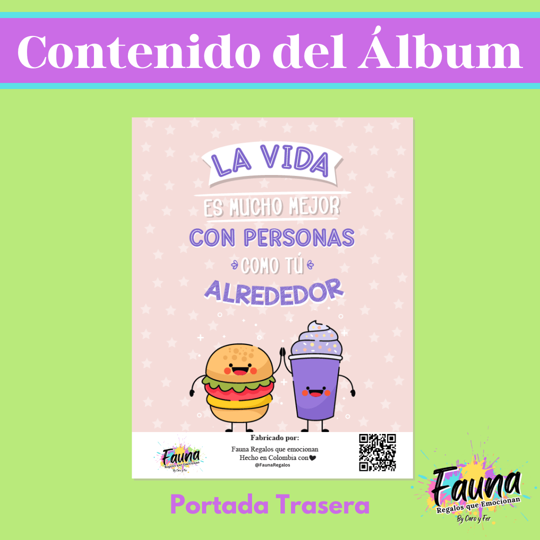 Álbum de Láminas para toda Ocasión Personalizado con 18 Fotos - Fauna Regalos que emocionan