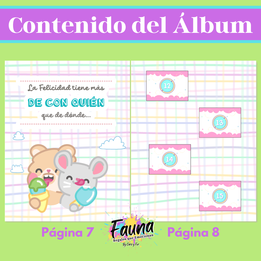 Álbum de Láminas para toda Ocasión Personalizado con 18 Fotos - Fauna Regalos que emocionan