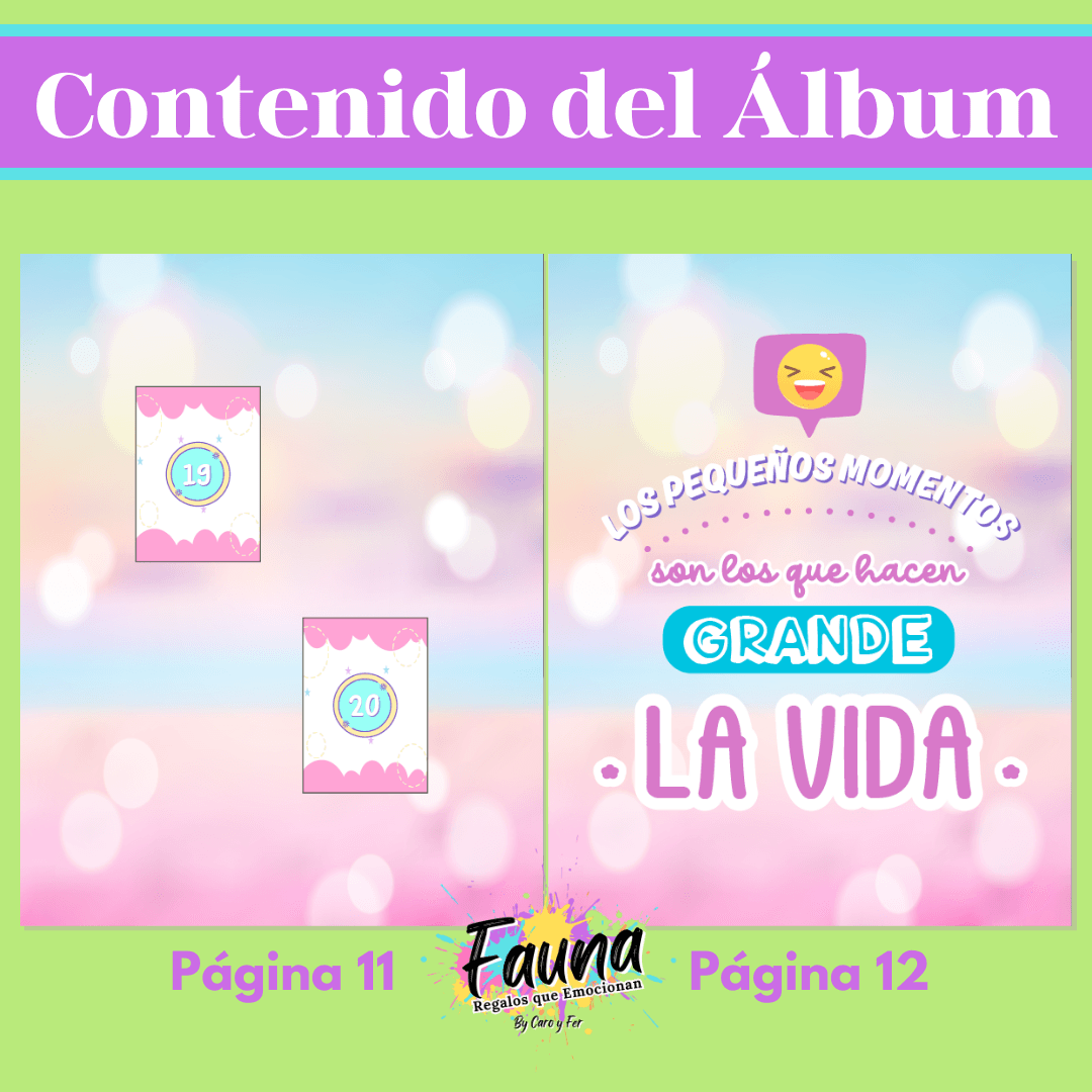 Álbum de Láminas para toda Ocasión Personalizado con 18 Fotos - Fauna Regalos que emocionan
