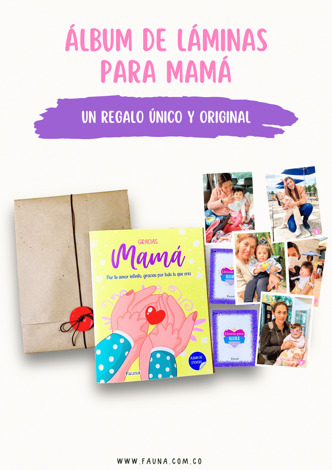 Álbum de Láminas para Mamá Personalizado con 18 Fotos - Fauna Regalos Personalizados