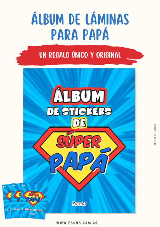 Álbum de Láminas para Papá Personalizado con 18 Fotos - Fauna Regalos Personalizados