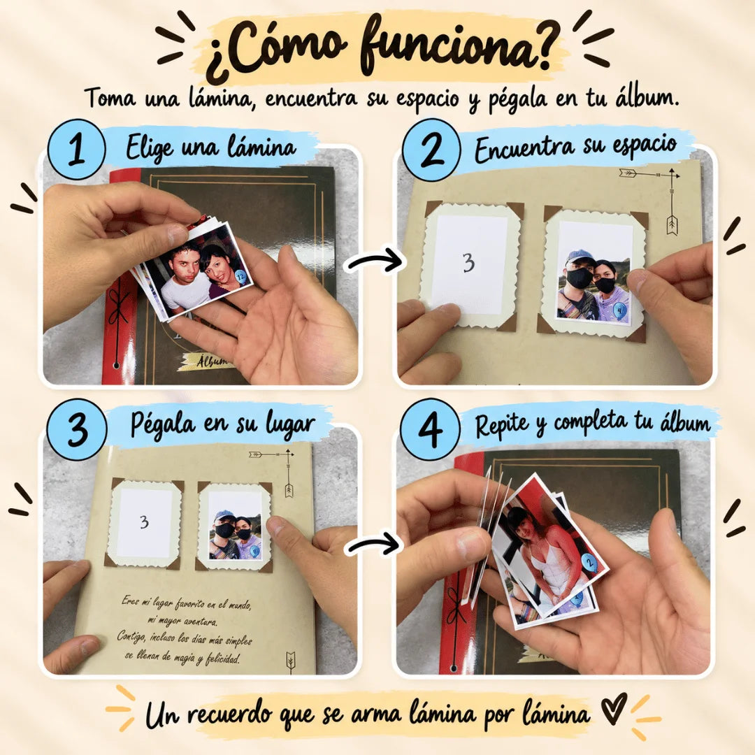 Álbum de Láminas de Amor inspirado en Up Personalizado con 18 Fotos