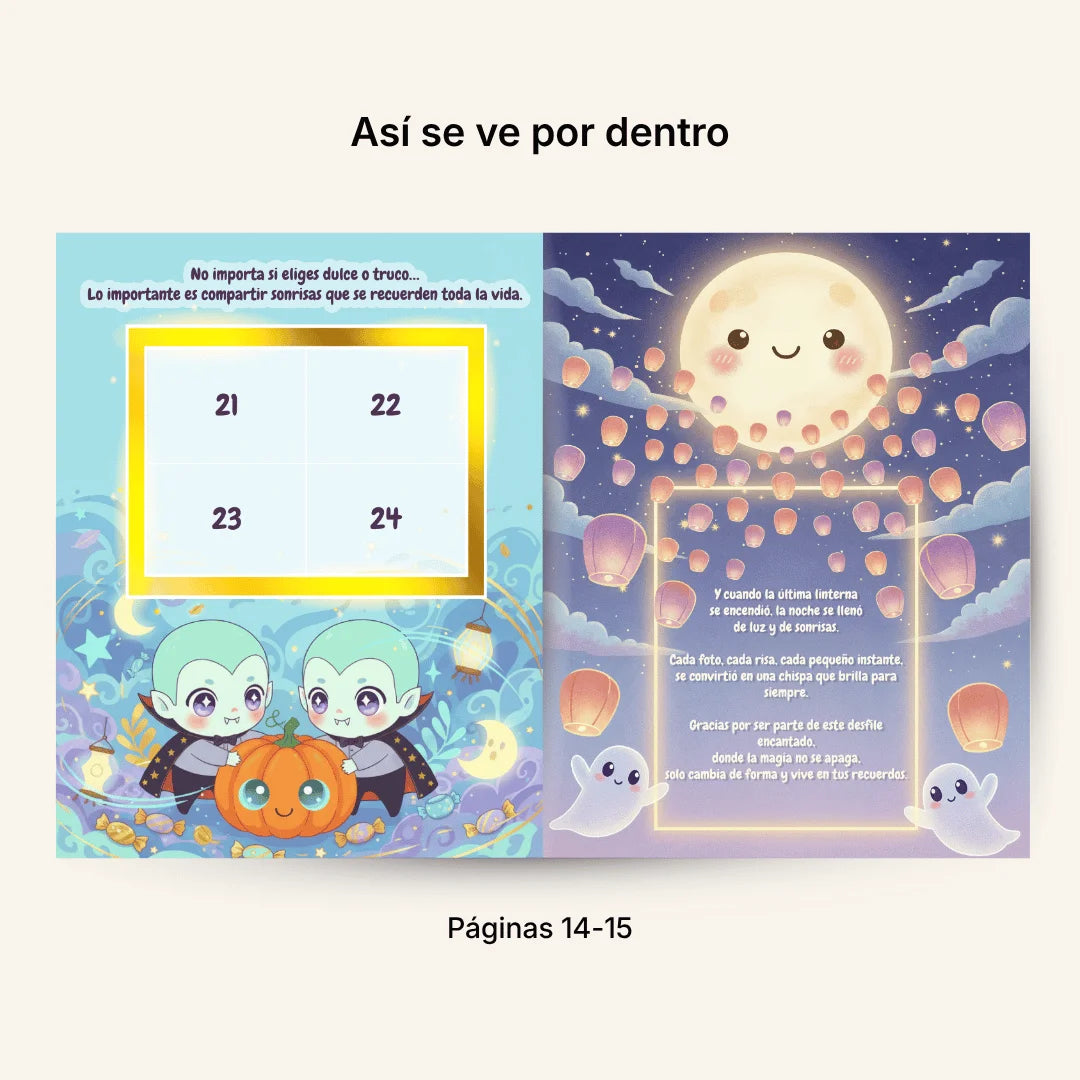 Álbum de Halloween Personalizado | Incluye 24 Láminas con tus Fotos