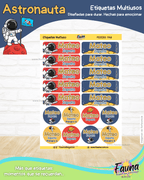 Astronauta 🚀 - Etiquetas Escolares Premium Personalizadas