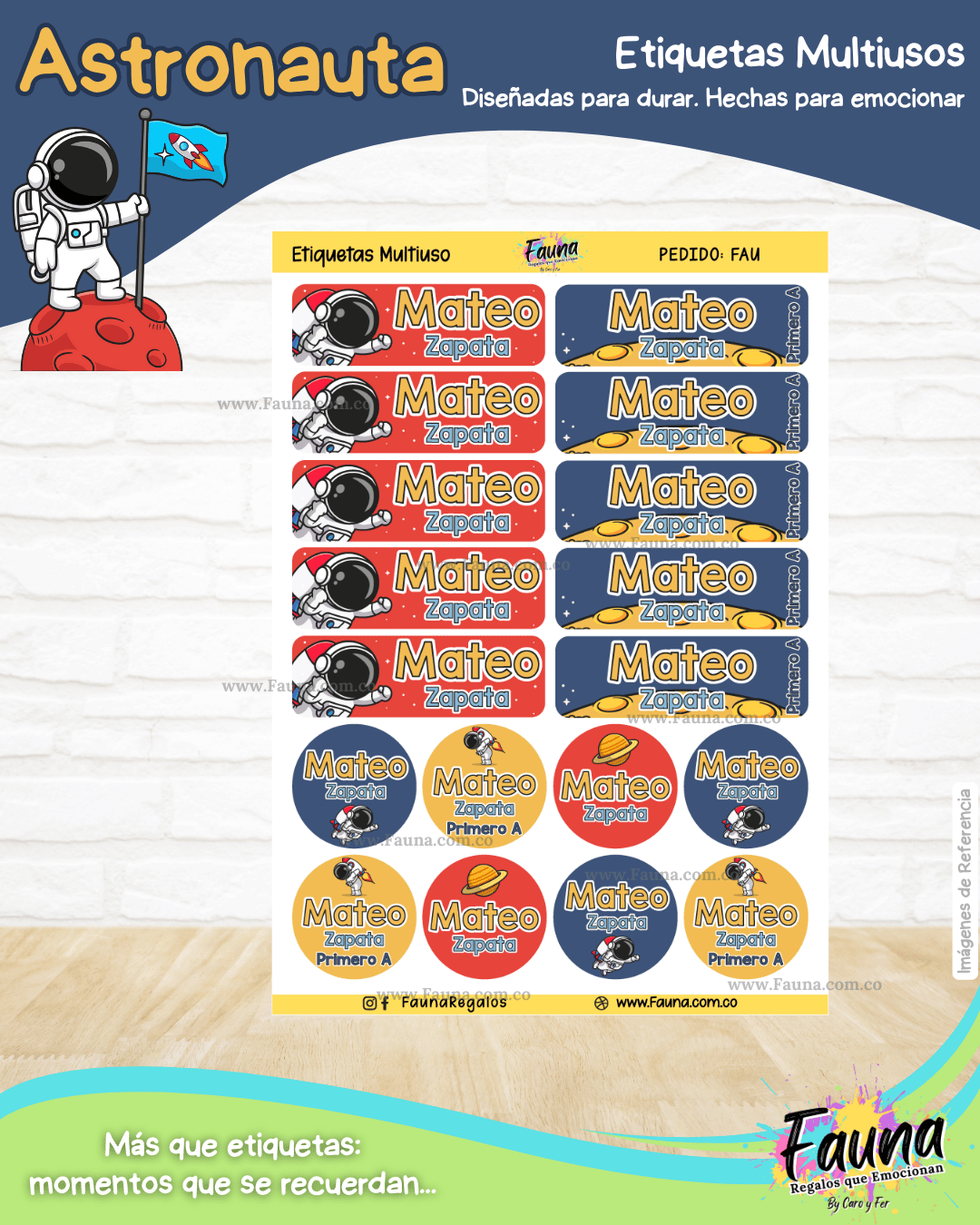 Astronauta 🚀 - Etiquetas Escolares Premium Personalizadas