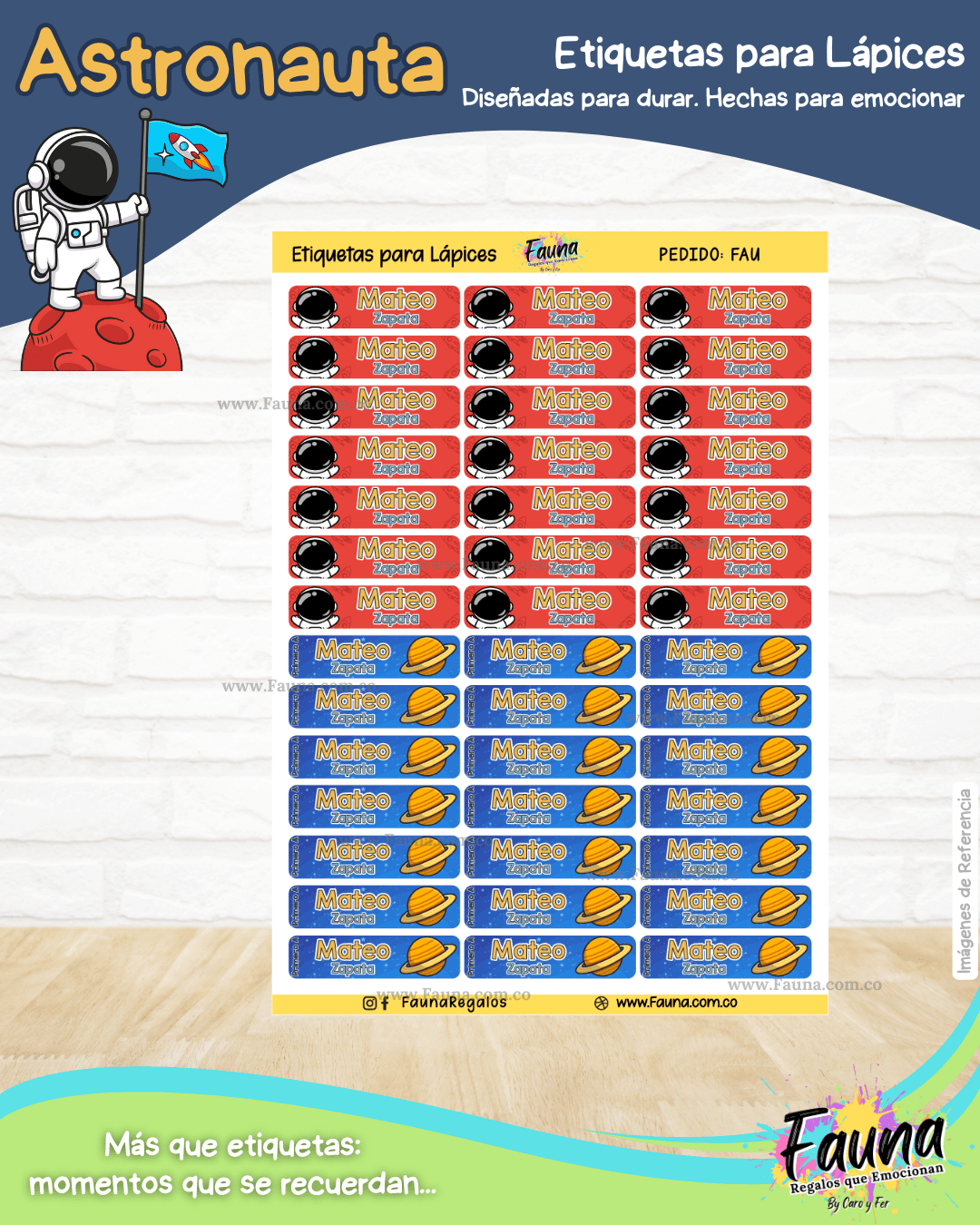 Astronauta 🚀 - Etiquetas Escolares Premium Personalizadas