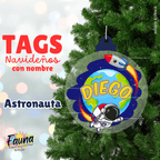 Astronauta – Tag Navideño Personalizado con Nombre 🎄