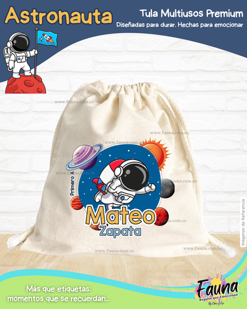 Astronauta 🚀 - Tula personalizada para niños – multiusos con nombre