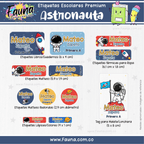 Astronauta 🚀 - Etiquetas Escolares Premium Personalizadas