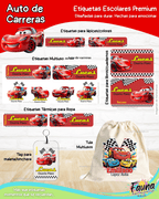 Auto de Carreras 🏎️ - Etiquetas Escolares Premium Personalizadas