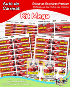 Auto de Carreras 🏎️ - Etiquetas Escolares Premium Personalizadas