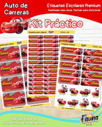 Auto de Carreras 🏎️ - Etiquetas Escolares Premium Personalizadas