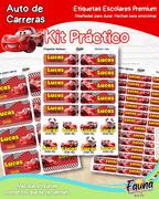 Auto de Carreras 🏎️ - Etiquetas Escolares Premium Personalizadas