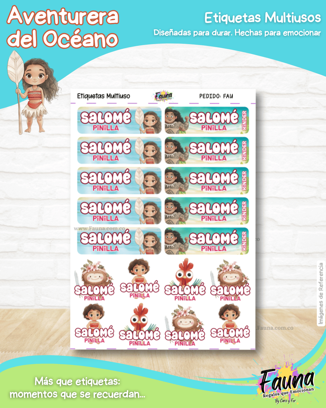 Aventurera del Océano 🌺 - Etiquetas Escolares Premium Personalizadas