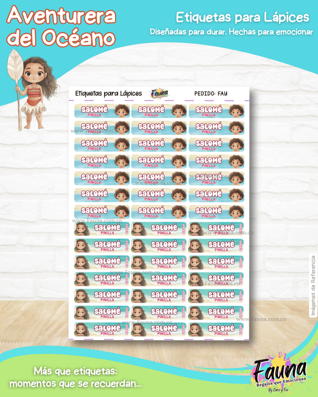 Aventurera del Océano 🌺 - Etiquetas Escolares Premium Personalizadas