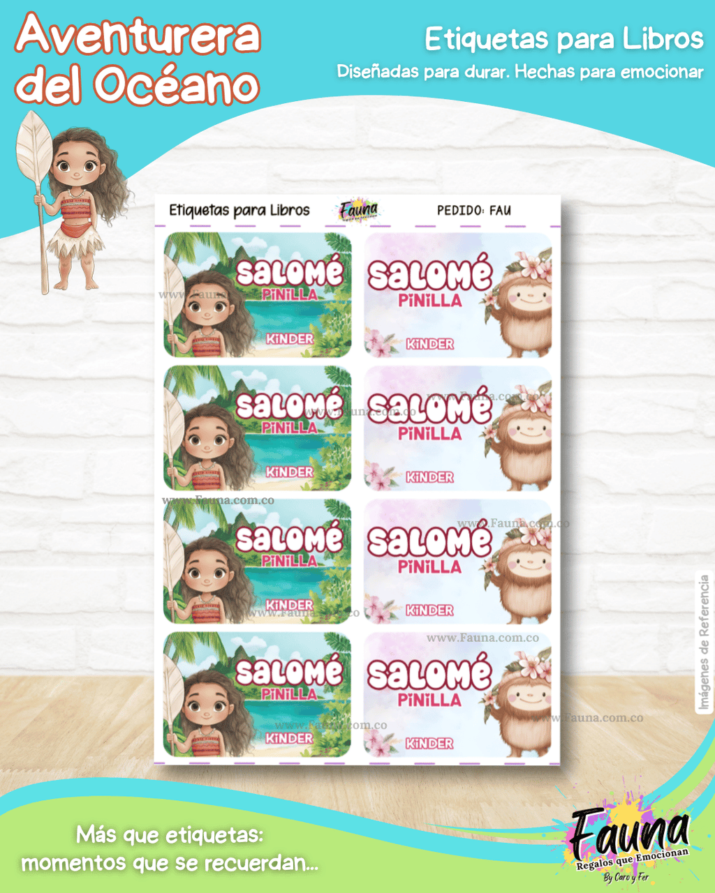 Aventurera del Océano 🌺 - Etiquetas Escolares Premium Personalizadas