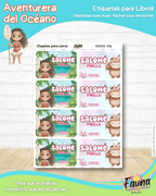 Aventurera del Océano 🌺 - Etiquetas Escolares Premium Personalizadas