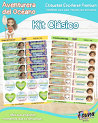 Aventurera del Océano 🌺 - Etiquetas Escolares Premium Personalizadas
