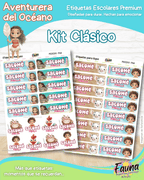 Aventurera del Océano 🌺 - Etiquetas Escolares Premium Personalizadas