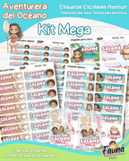 Aventurera del Océano 🌺 - Etiquetas Escolares Premium Personalizadas