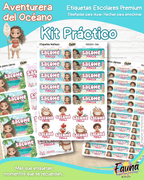 Aventurera del Océano 🌺 - Etiquetas Escolares Premium Personalizadas