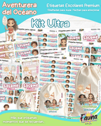 Aventurera del Océano 🌺 - Etiquetas Escolares Premium Personalizadas