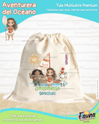 Aventurera del Océano 🌺 - Tula personalizada para niña – multiusos con nombre