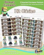 Bloques Pixelados 🟩 - Etiquetas Escolares Premium Personalizadas