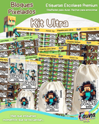 Bloques Pixelados 🟩 - Etiquetas Escolares Premium Personalizadas