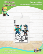 Bloques Pixelados 🟩 - Etiquetas Escolares Premium Personalizadas