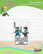 Bloques Pixelados 🟩 - Etiquetas Escolares Premium Personalizadas