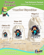 Bloques Pixelados 🟩 - Tula personalizada para niños – multiusos con nombre