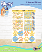 Bluey 🐾 - Etiquetas Escolares Premium Personalizadas