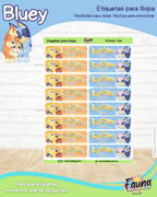 Bluey 🐾 - Etiquetas Escolares Premium Personalizadas