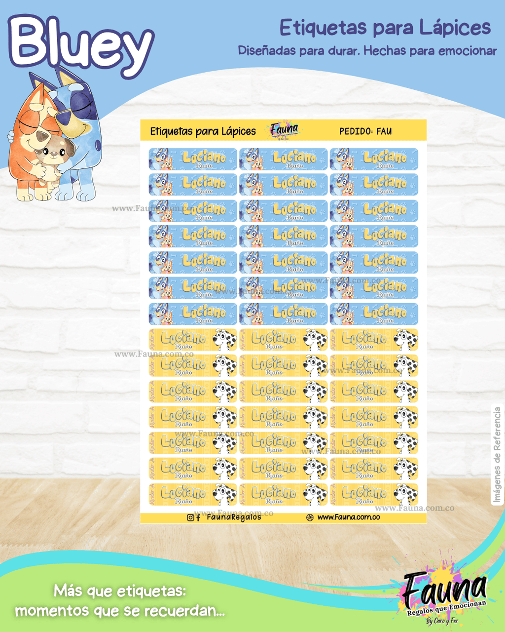 Bluey 🐾 - Etiquetas Escolares Premium Personalizadas