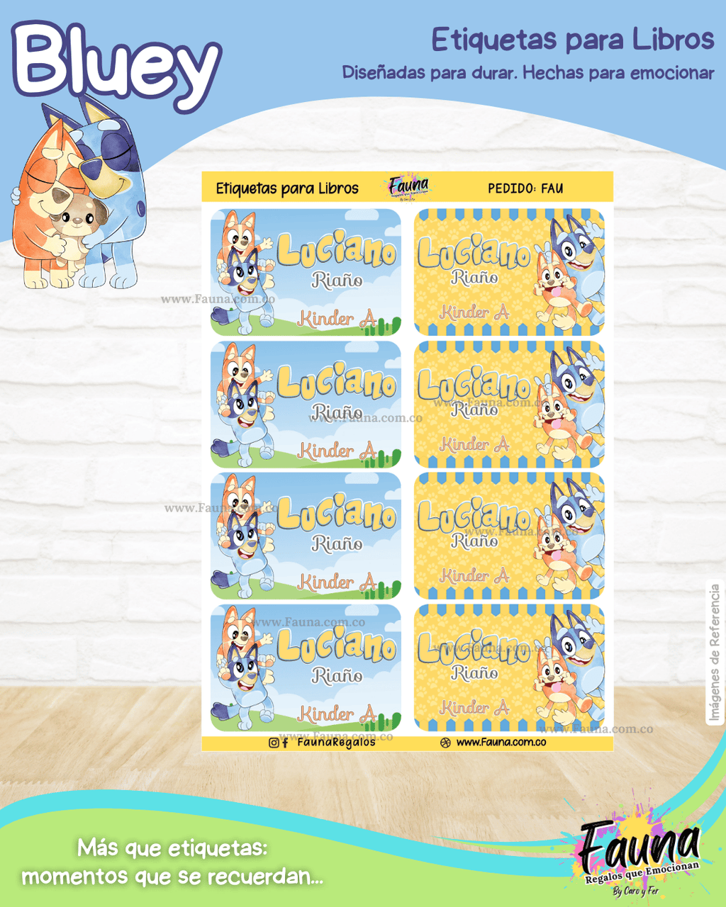 Bluey 🐾 - Etiquetas Escolares Premium Personalizadas