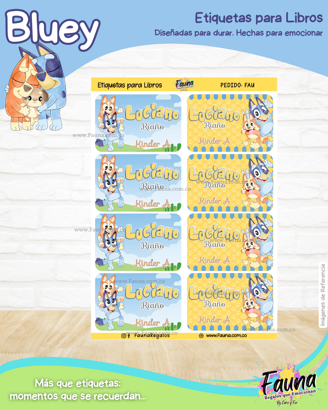 Bluey 🐾 - Etiquetas Escolares Premium Personalizadas