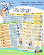 Bluey 🐾 - Etiquetas Escolares Premium Personalizadas