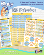 Bluey 🐾 - Etiquetas Escolares Premium Personalizadas