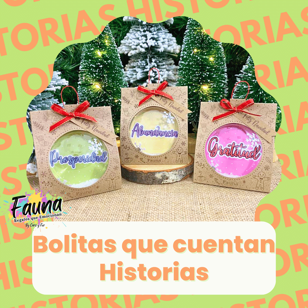 Bolitas Navideñas Premium con palabras de Buenos Deseos x 3 und - Fauna Regalos que emocionan