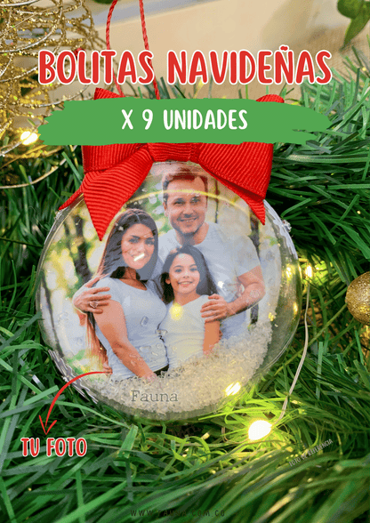 Bolas de Navidad Personalizadas con Foto (9 Bolitas) - Fauna Regalos Personalizados